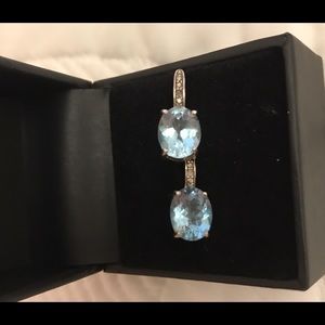Gemstone diamond accent earrings
